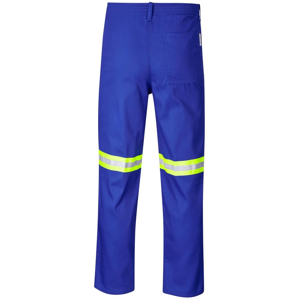 Trade Polycotton Pants - Reflective Legs - Yellow Tape - Royal Blue — view 3