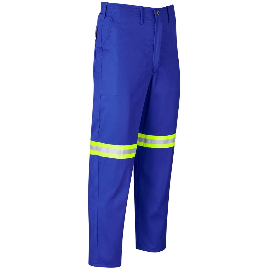 Trade Polycotton Pants - Reflective Legs - Yellow Tape - Royal Blue — view 2
