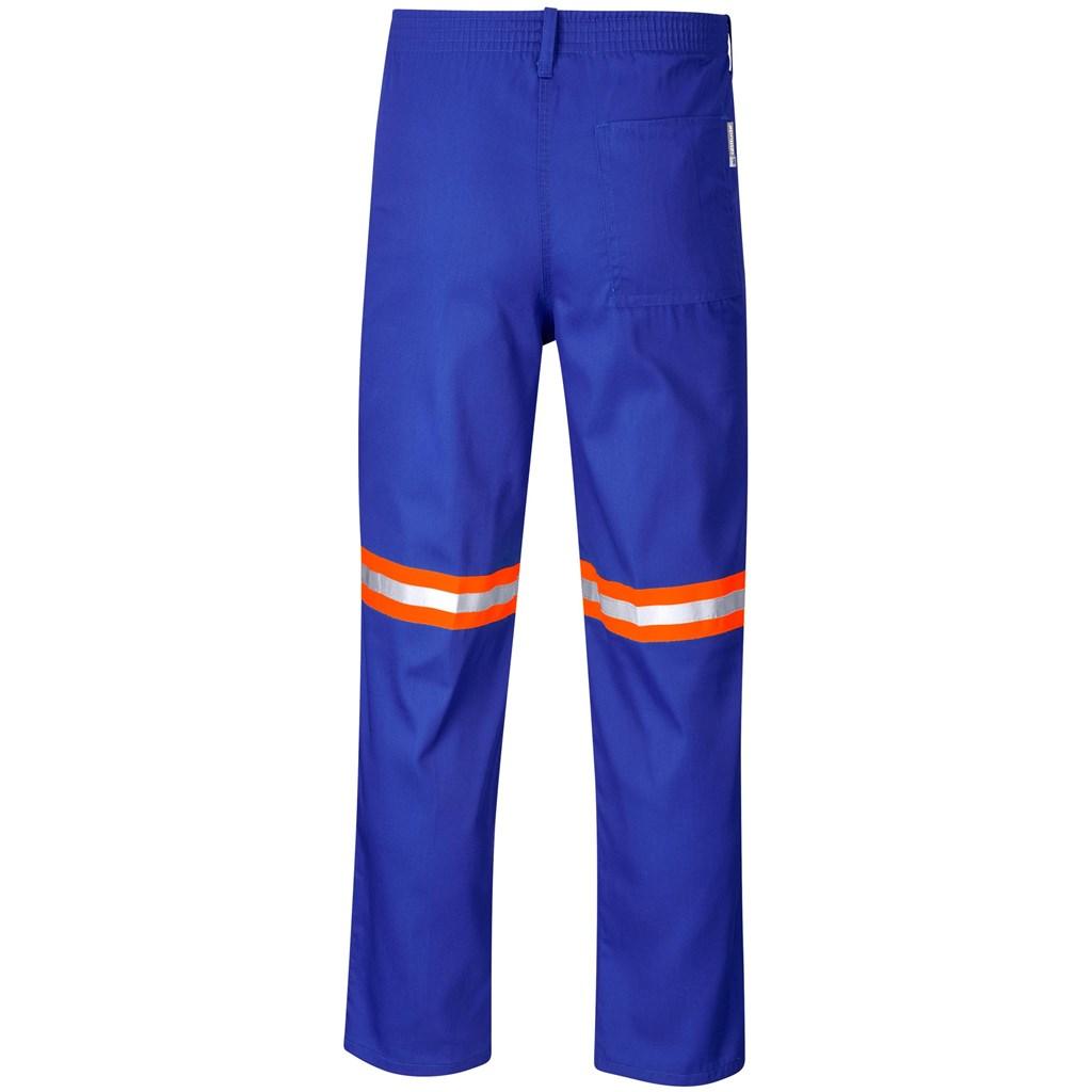 Trade Polycotton Pants - Reflective Legs - Orange Tape - Royal Blue — view 2
