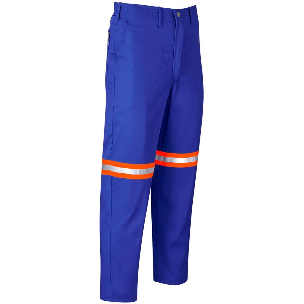 Trade Polycotton Pants - Reflective Legs - Orange Tape - Royal Blue — view 3