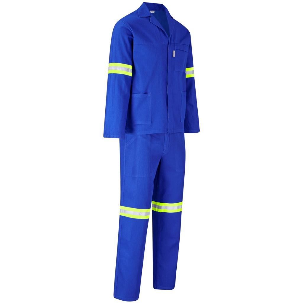 Technician 100% Cotton Conti Suit - Reflective Arms & Legs - Yellow Tape - Royal Blue — view 3