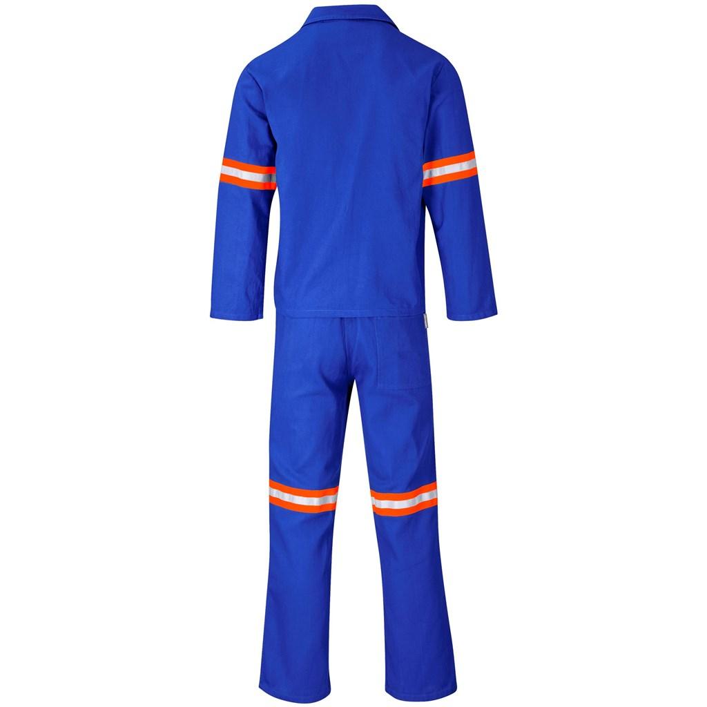 Technician 100% Cotton Conti Suit - Reflective Arms & Legs - Orange Tape - Royal Blue — view 2