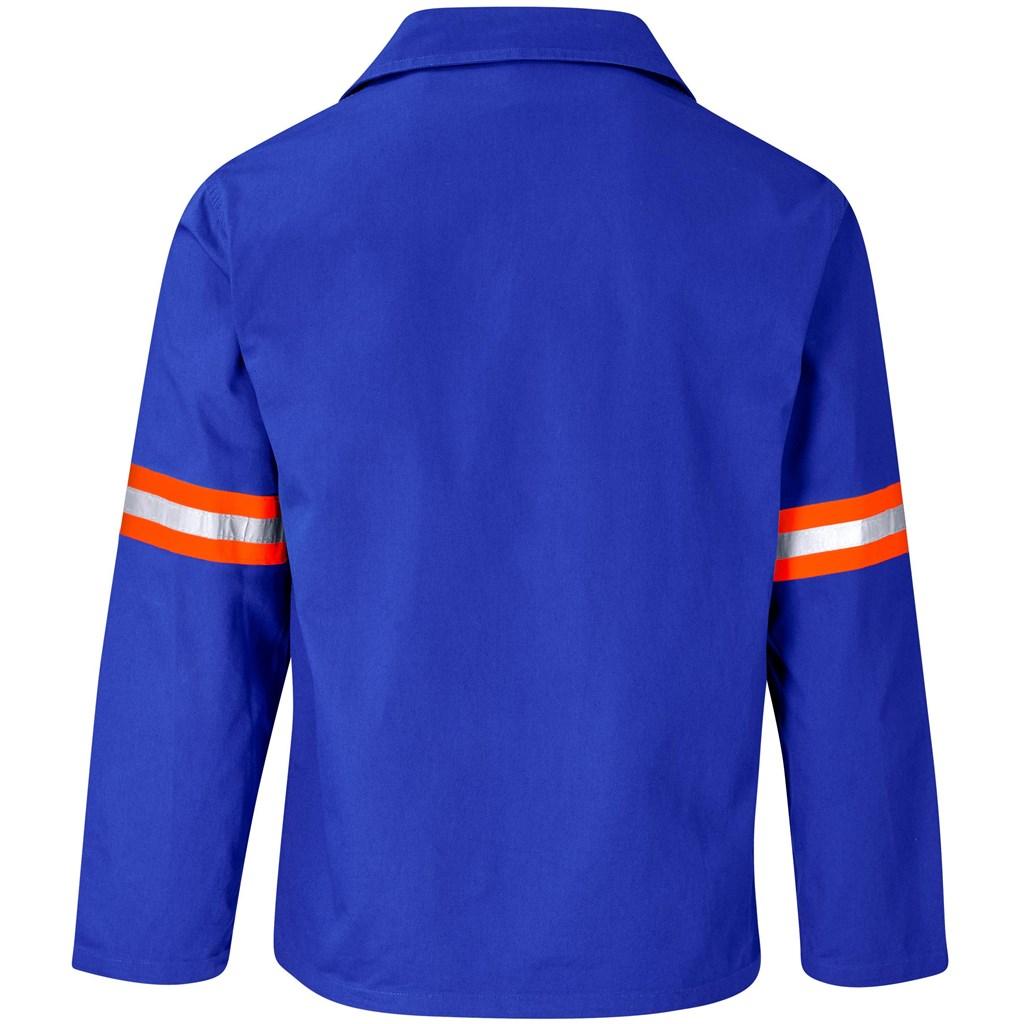 Artisan Premium 100% Cotton Jacket - Reflective Arms - Orange Tape - Royal Blue — view 3