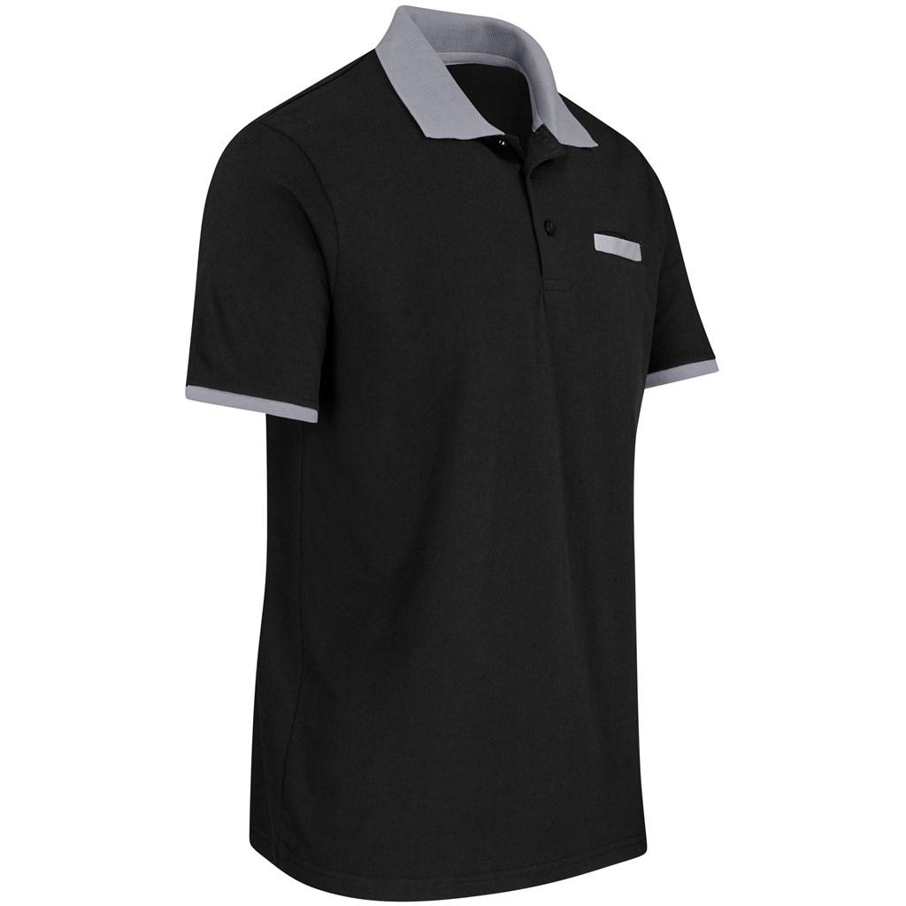 Mens Caliber Golf Shirt - Black Grey — view 2