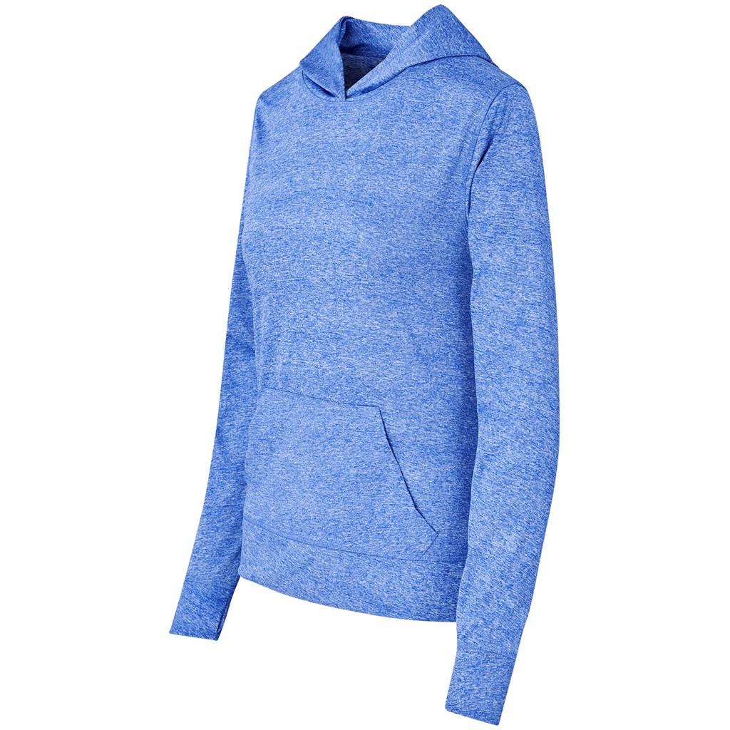Ladies Fitness Lightweight Hooded Sweater - Royal Blue — view 2