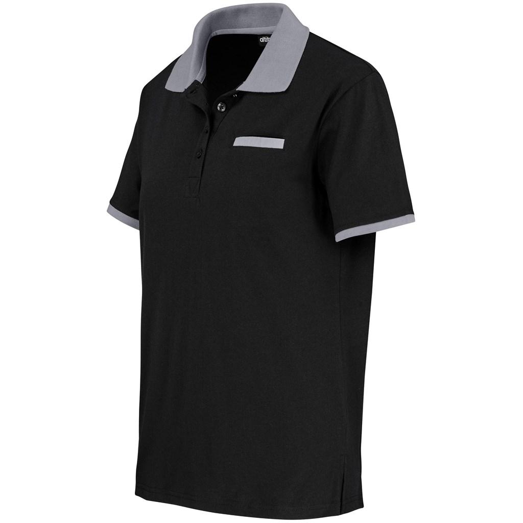 Ladies Caliber Golf Shirt - Black Grey — view 3