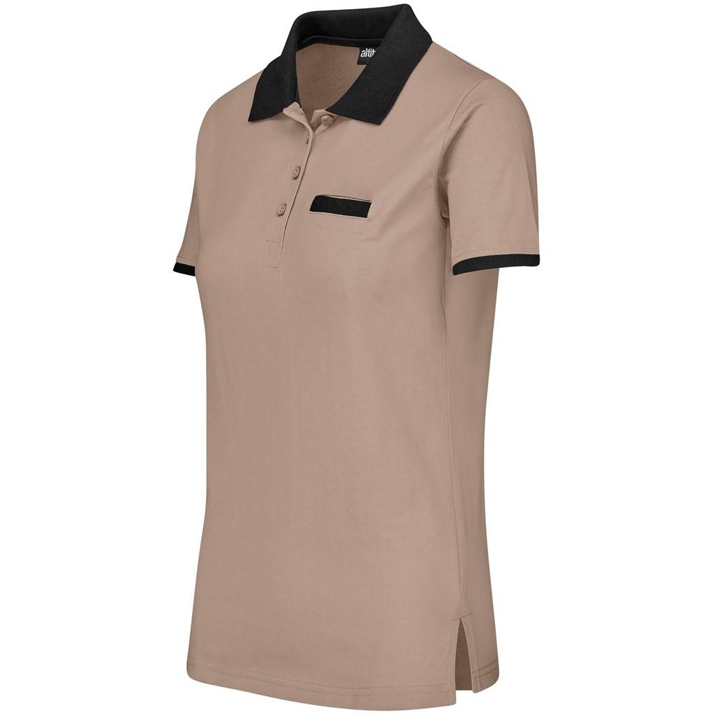 Ladies Caliber Golf Shirt - Stone — view 2