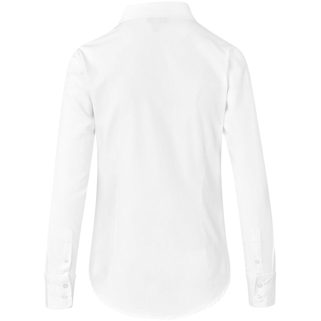 Ladies Long Sleeve Nottingham Shirt - White — view 3