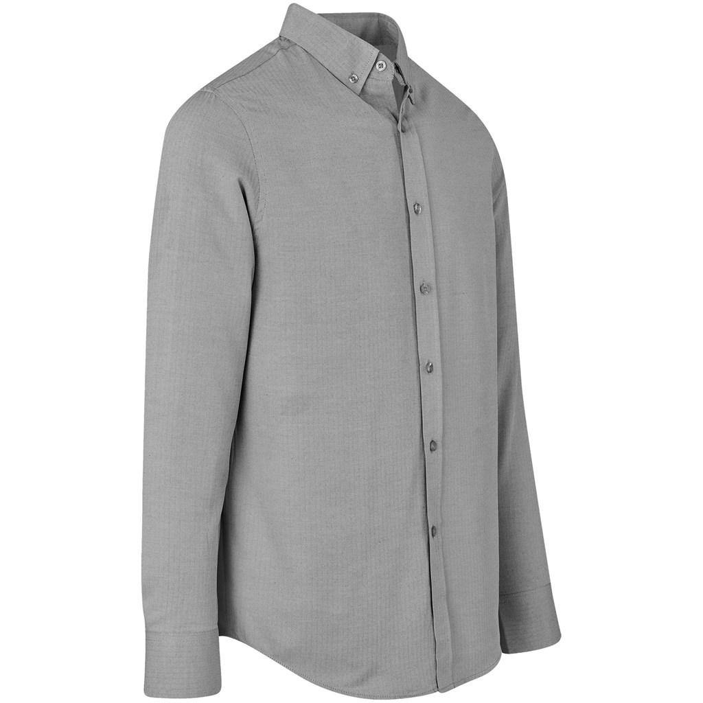 Mens Long Sleeve Nottingham Shirt - Grey — view 3