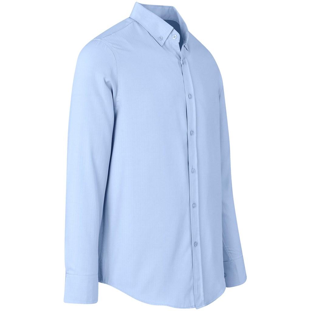 Mens Long Sleeve Nottingham Shirt - Sky Blue — view 2