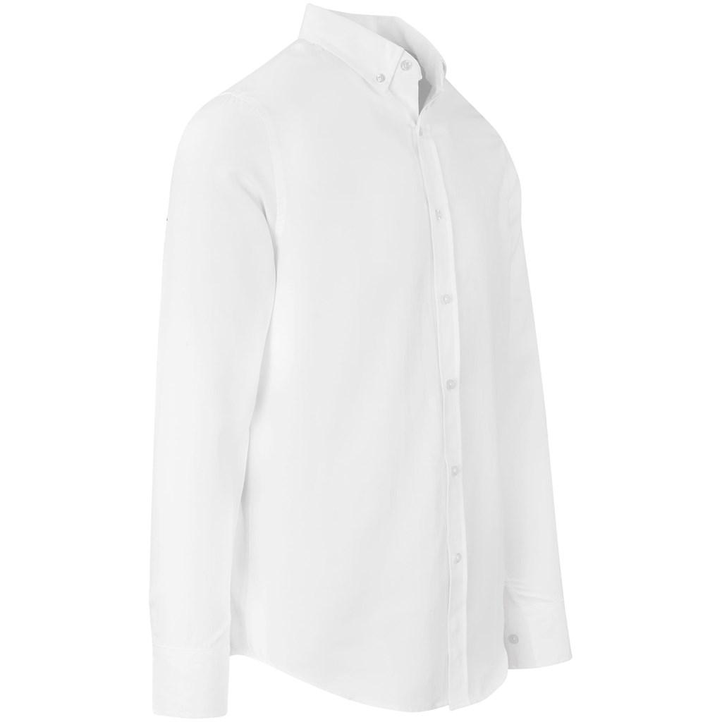 Mens Long Sleeve Nottingham Shirt - White — view 3