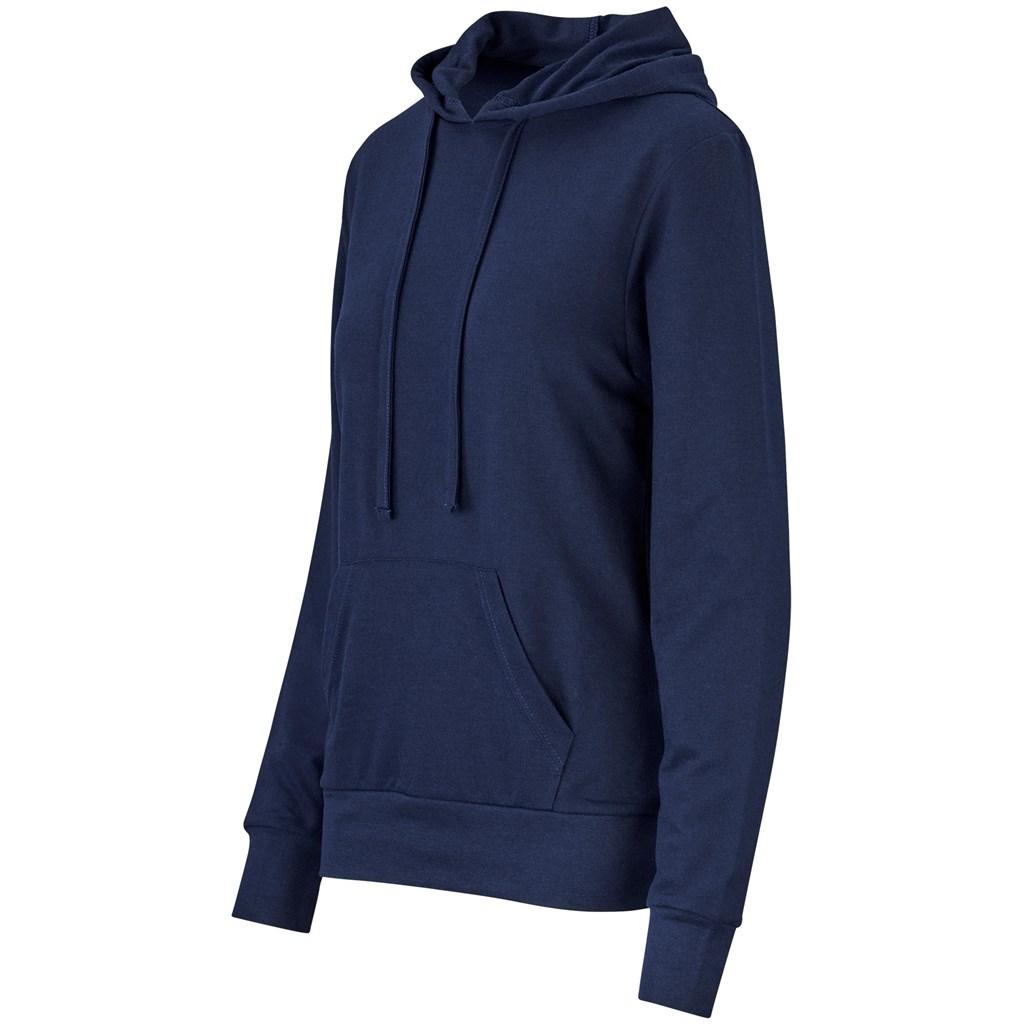 Ladies Physical Hooded Sweater - Navy — view 3