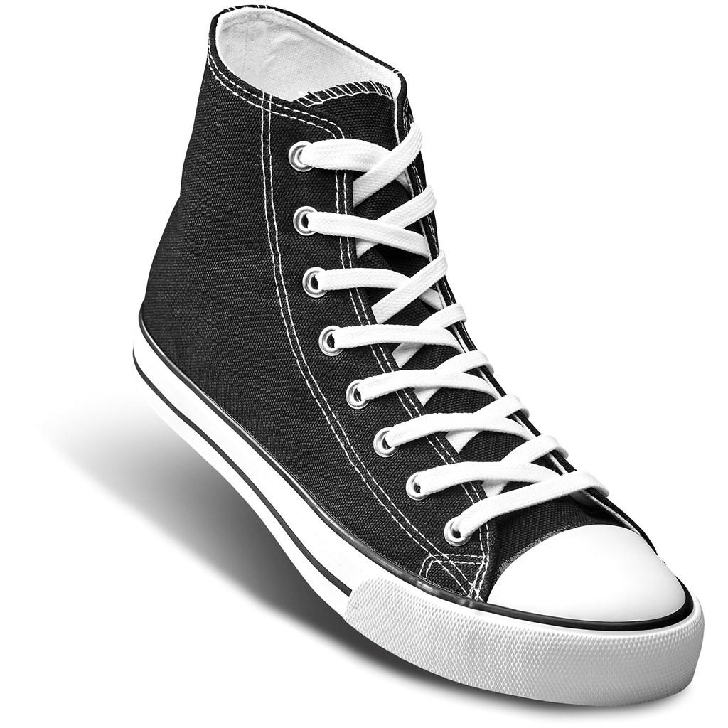 Unisex Retro High Top Canvas Sneaker - Black — view 3