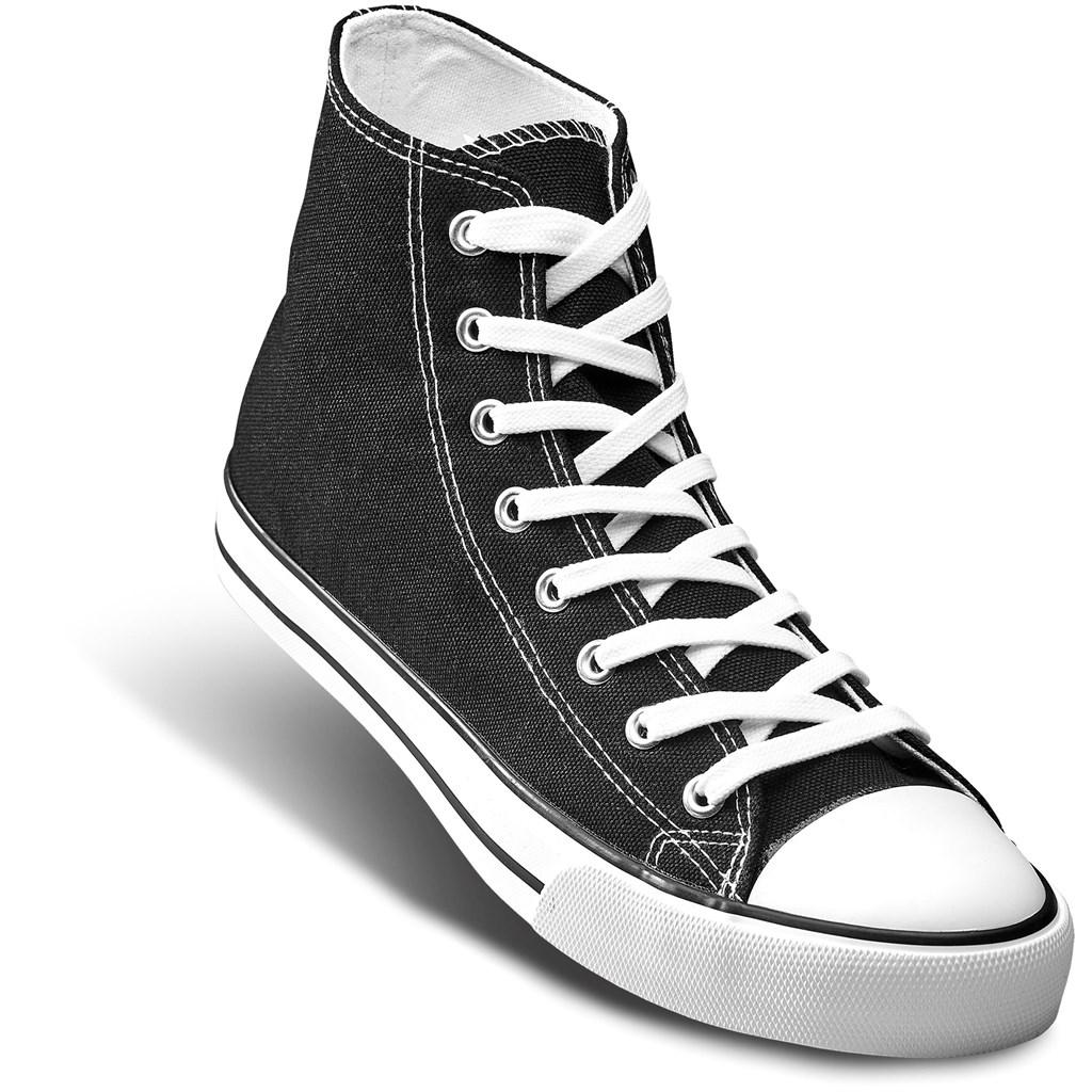 Unisex Retro High Top Canvas Sneaker - Black — view 2