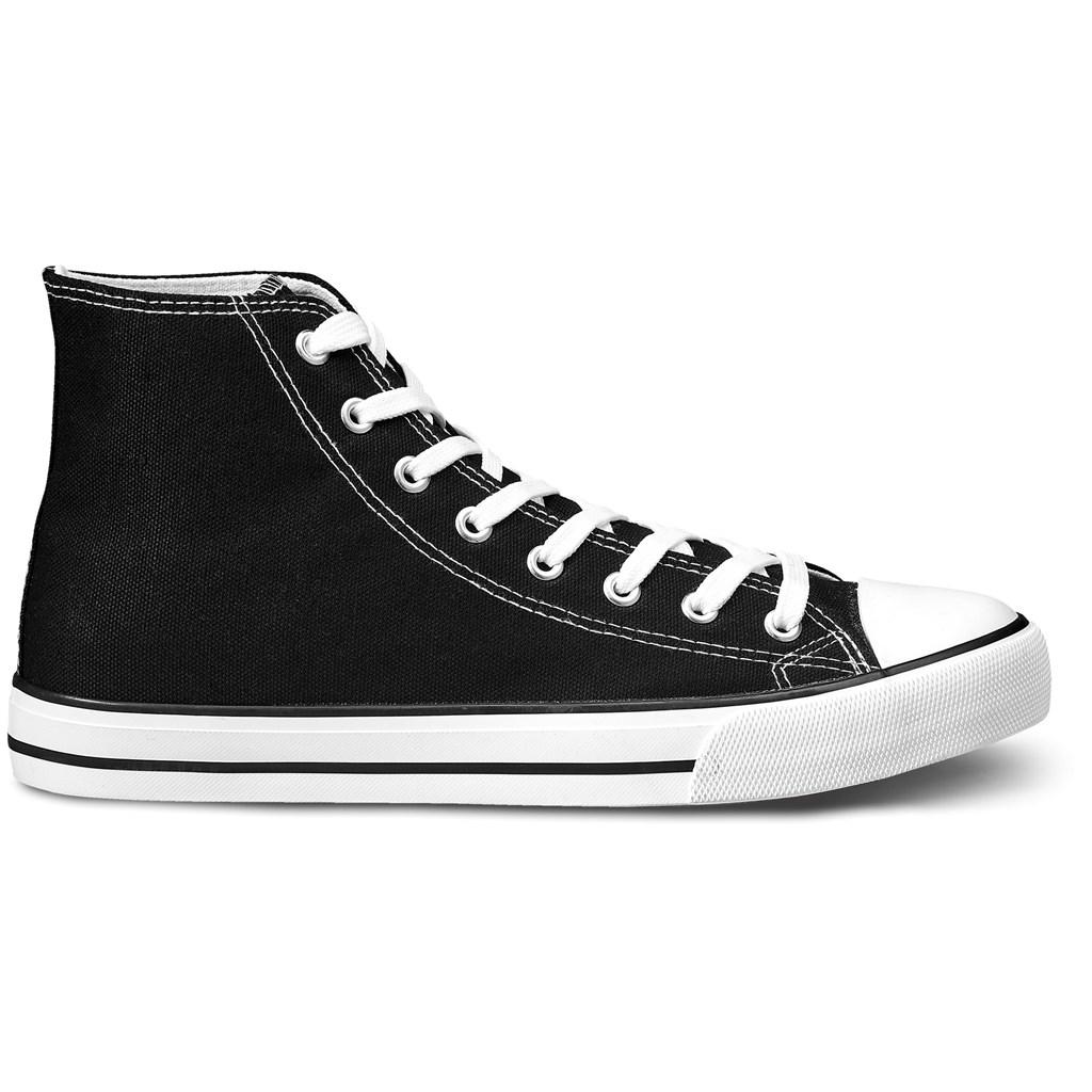 Unisex Retro High Top Canvas Sneaker - Black — view 5
