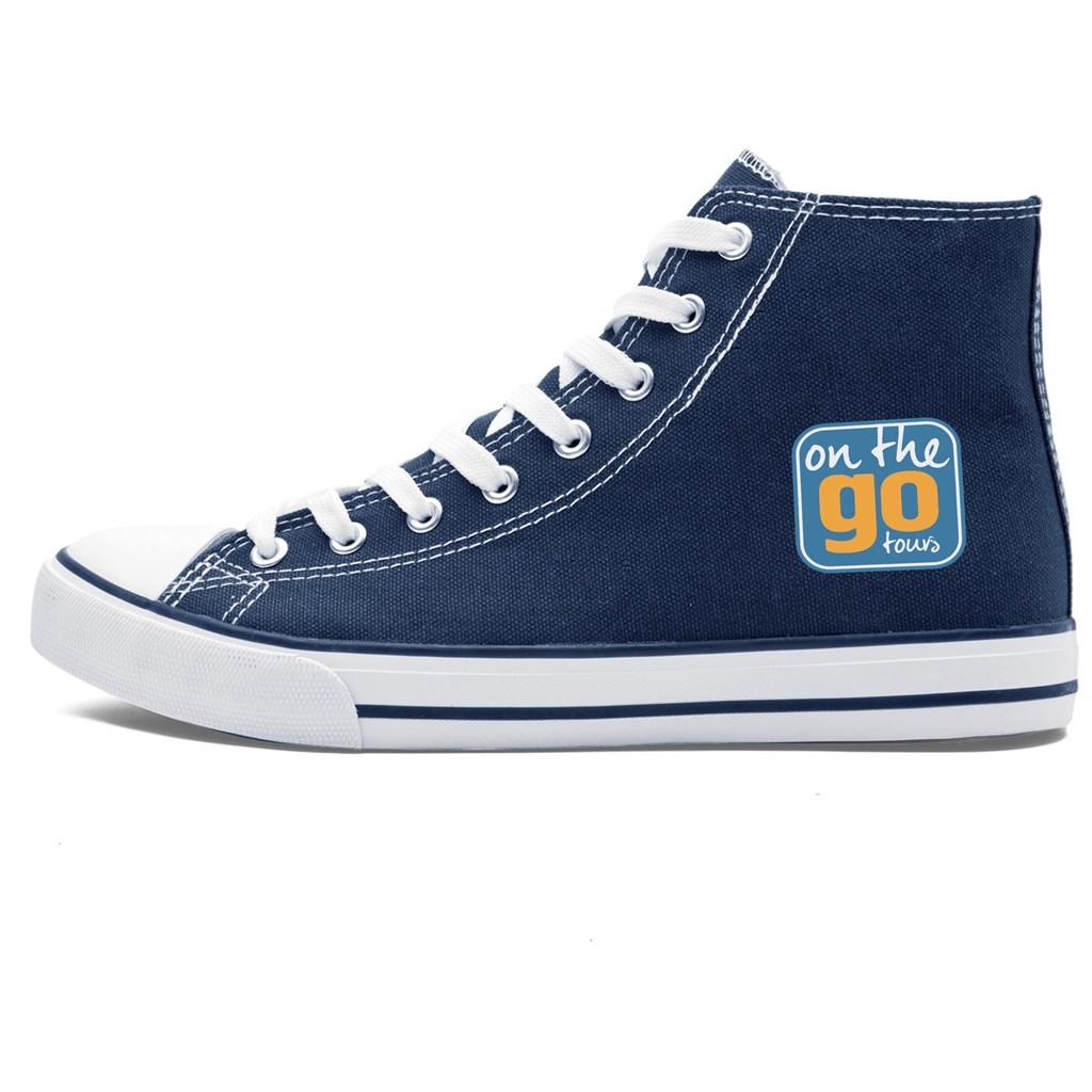 Unisex Retro High Top Canvas Sneaker - Navy — view 6