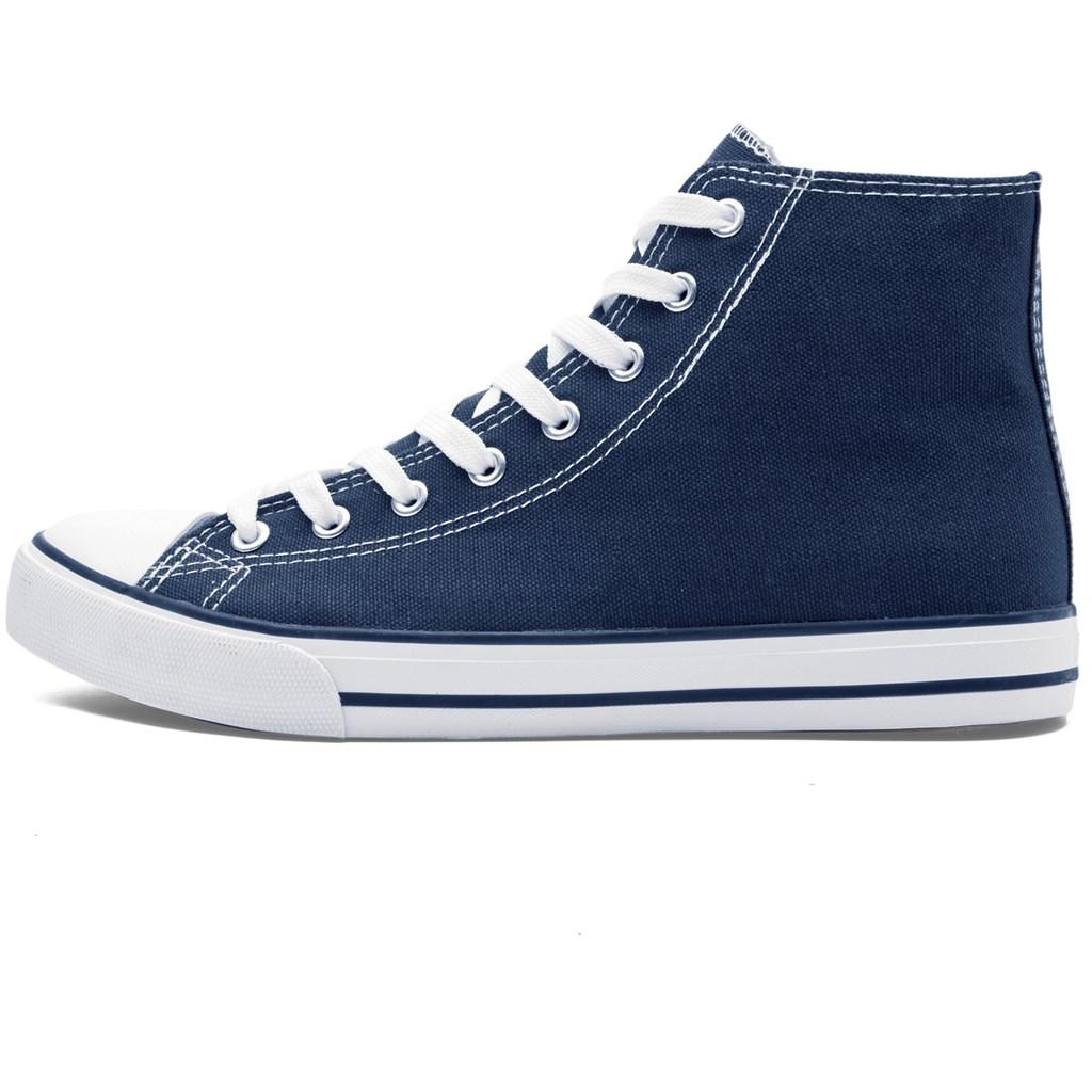 Unisex Retro High Top Canvas Sneaker - Navy — view 2