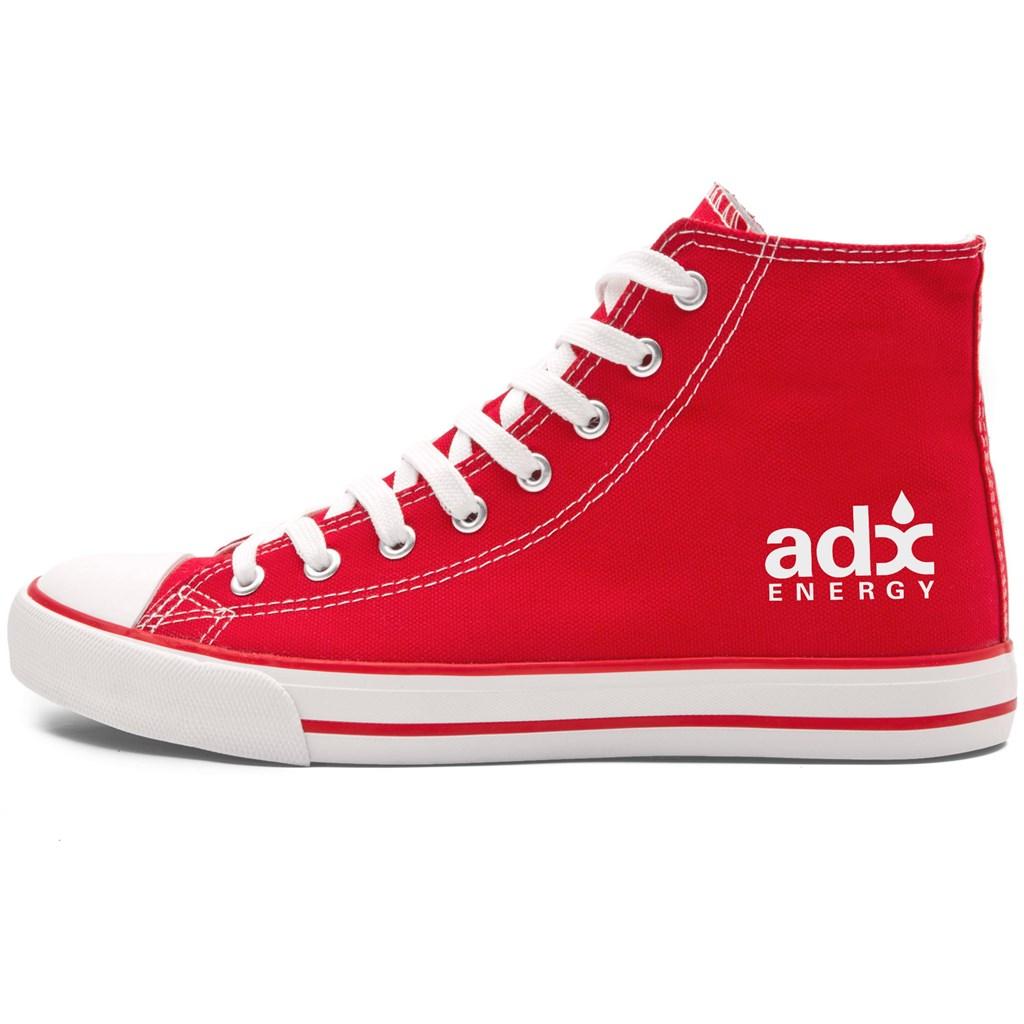 Unisex Retro High Top Canvas Sneaker - Red — view 4