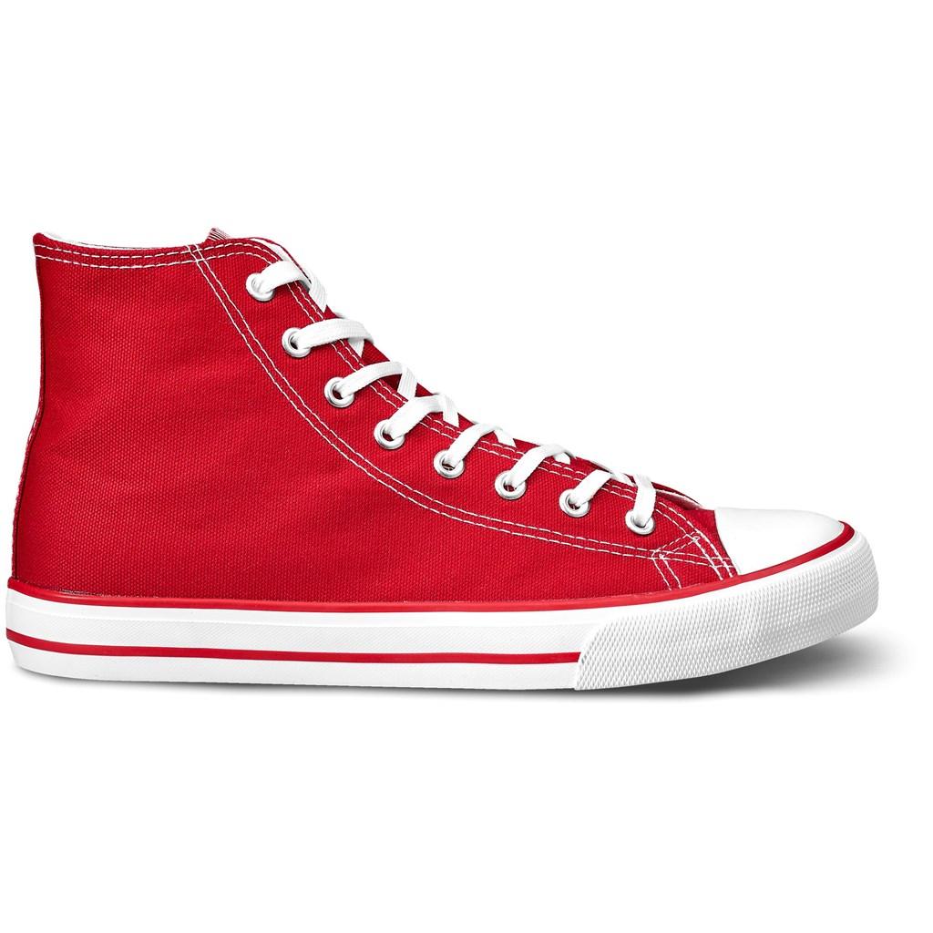 Unisex Retro High Top Canvas Sneaker - Red — view 3
