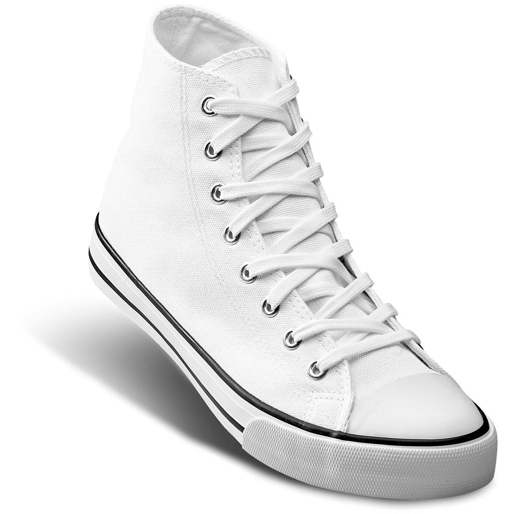 Unisex Retro High Top Canvas Sneaker - White — view 2