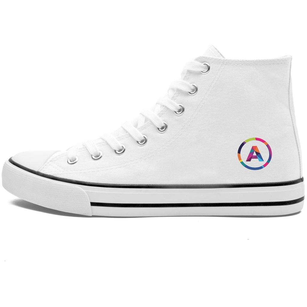Unisex Retro High Top Canvas Sneaker - White — view 5