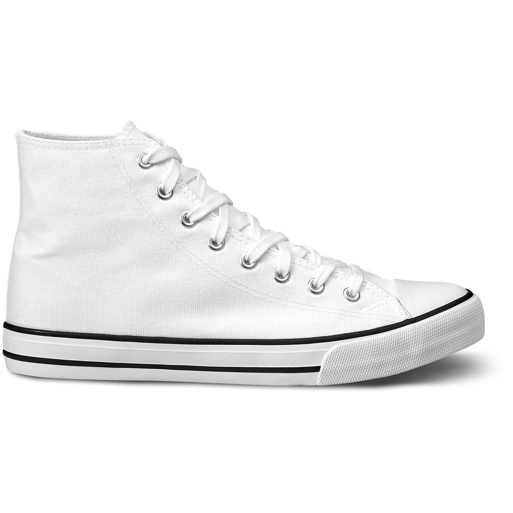 Unisex Retro High Top Canvas Sneaker - White — view 3