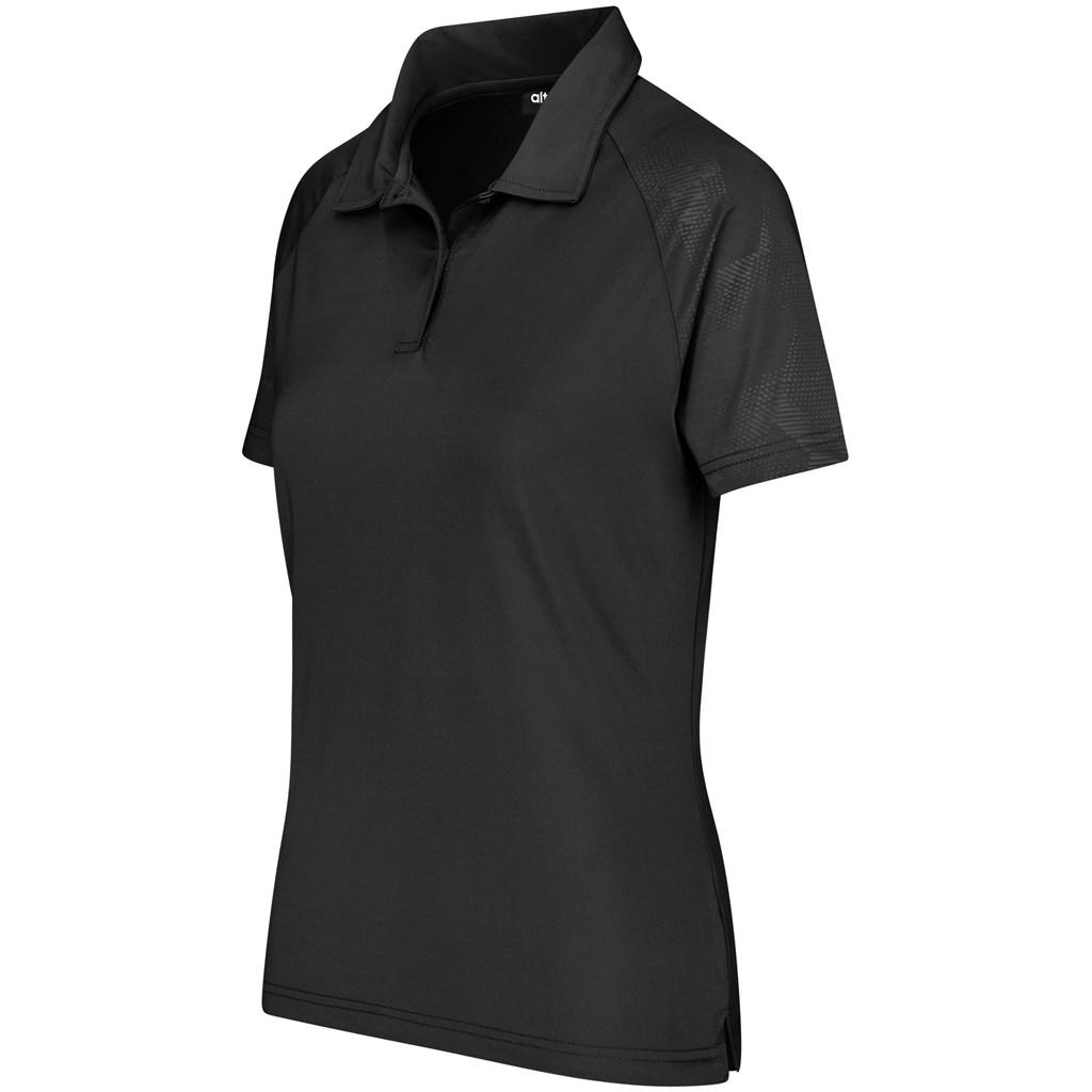 Ladies Santorini Golf Shirt - Black — view 3