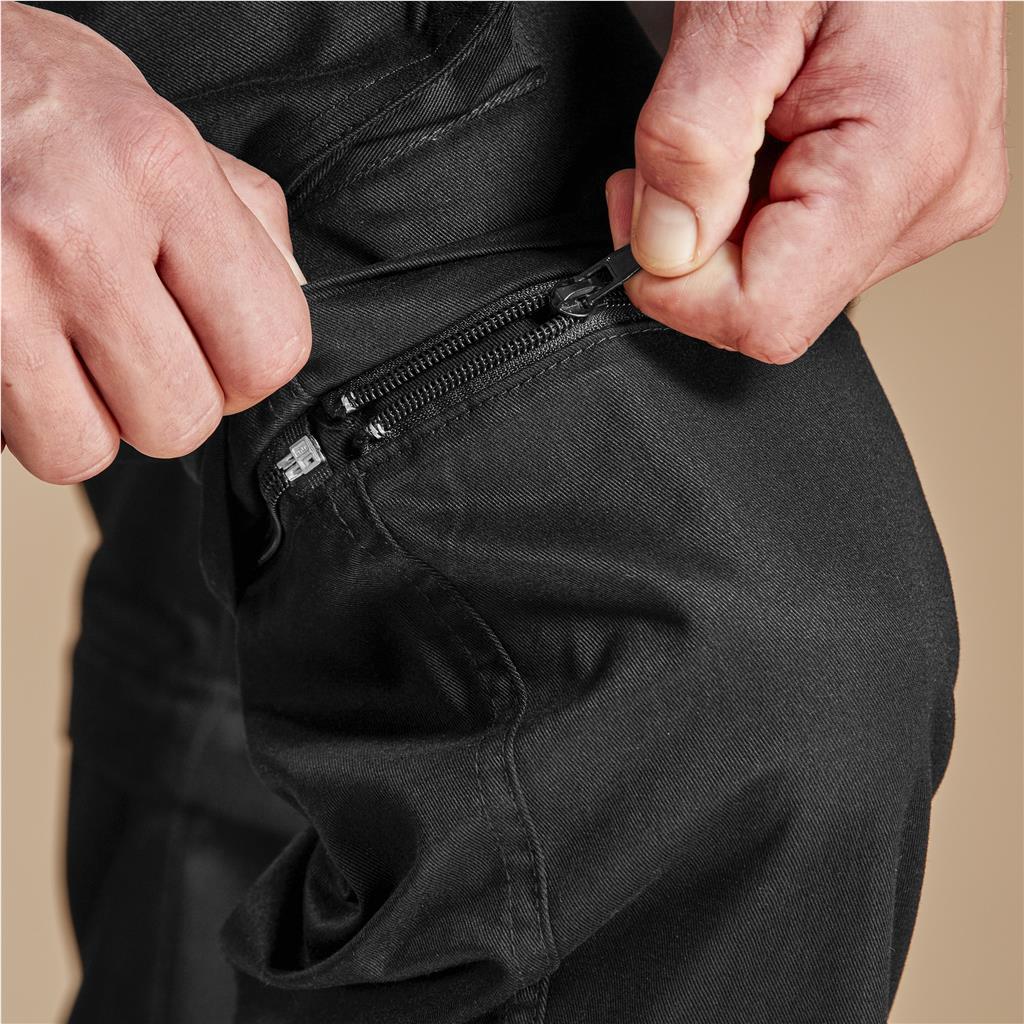 Mens Cargo Zip Off Pants - Black — view 6