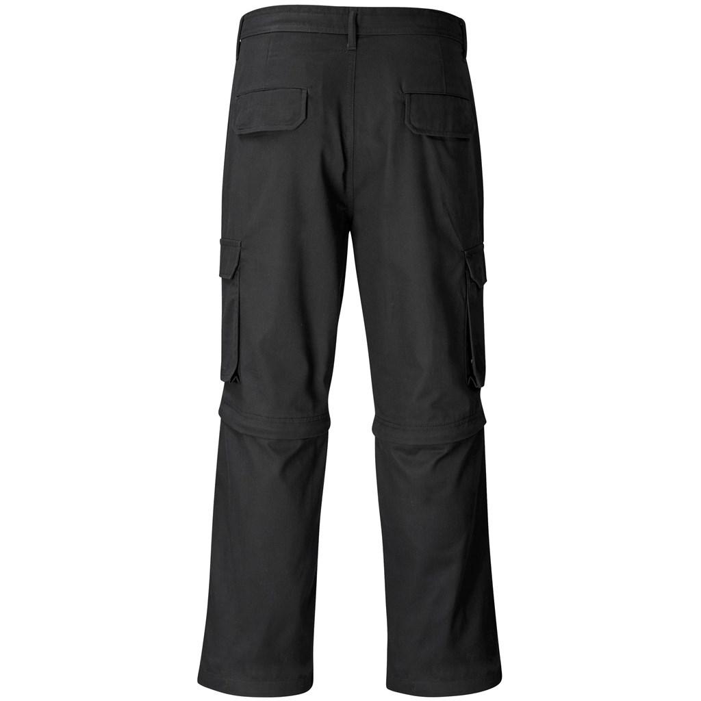 Mens Cargo Zip Off Pants - Black — view 12