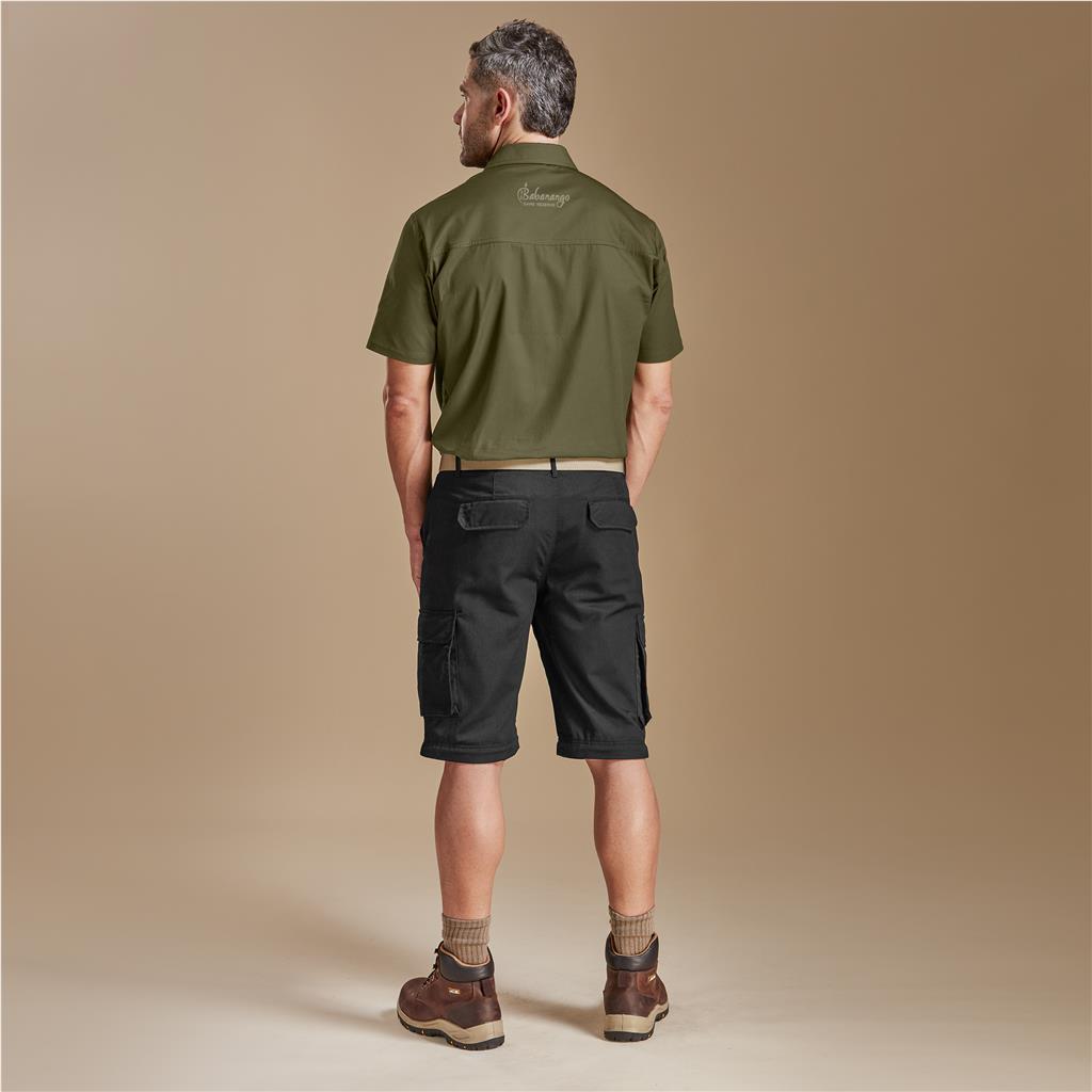 Mens Cargo Zip Off Pants - Black — view 14