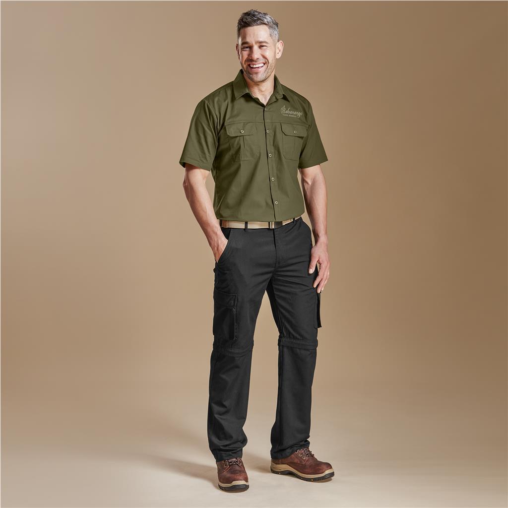 Mens Cargo Zip Off Pants - Black — view 15