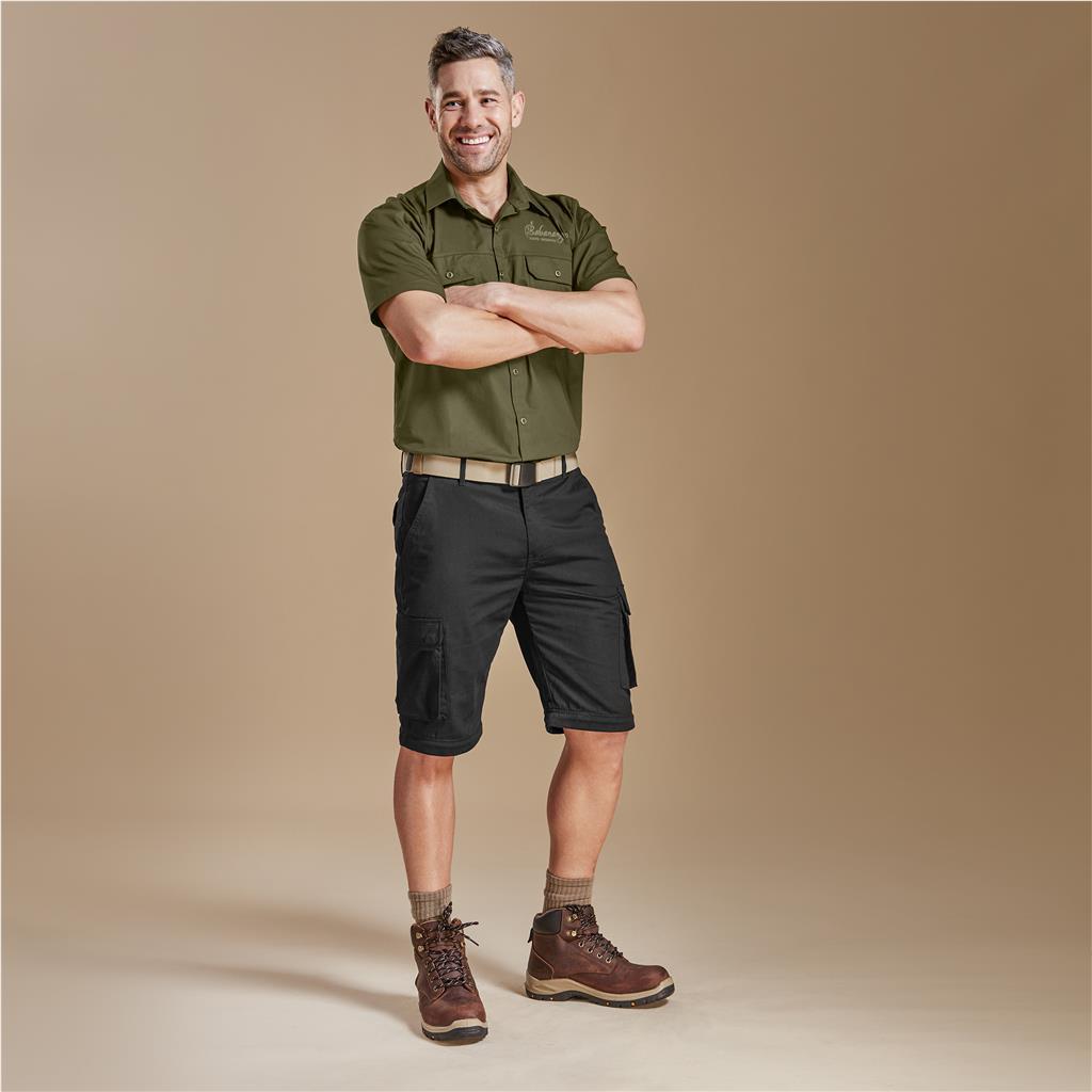 Mens Cargo Zip Off Pants - Black — view 18