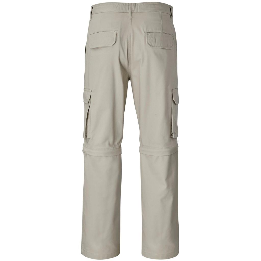 Mens Cargo Zip Off Pants - Stone — view 13