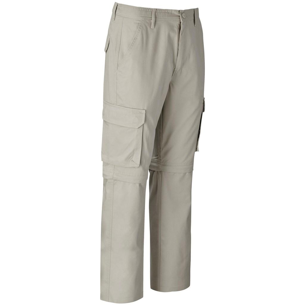 Mens Cargo Zip Off Pants - Stone — view 12