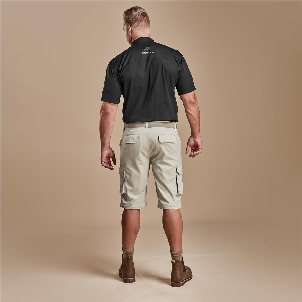 Mens Cargo Zip Off Pants - Stone — view 16