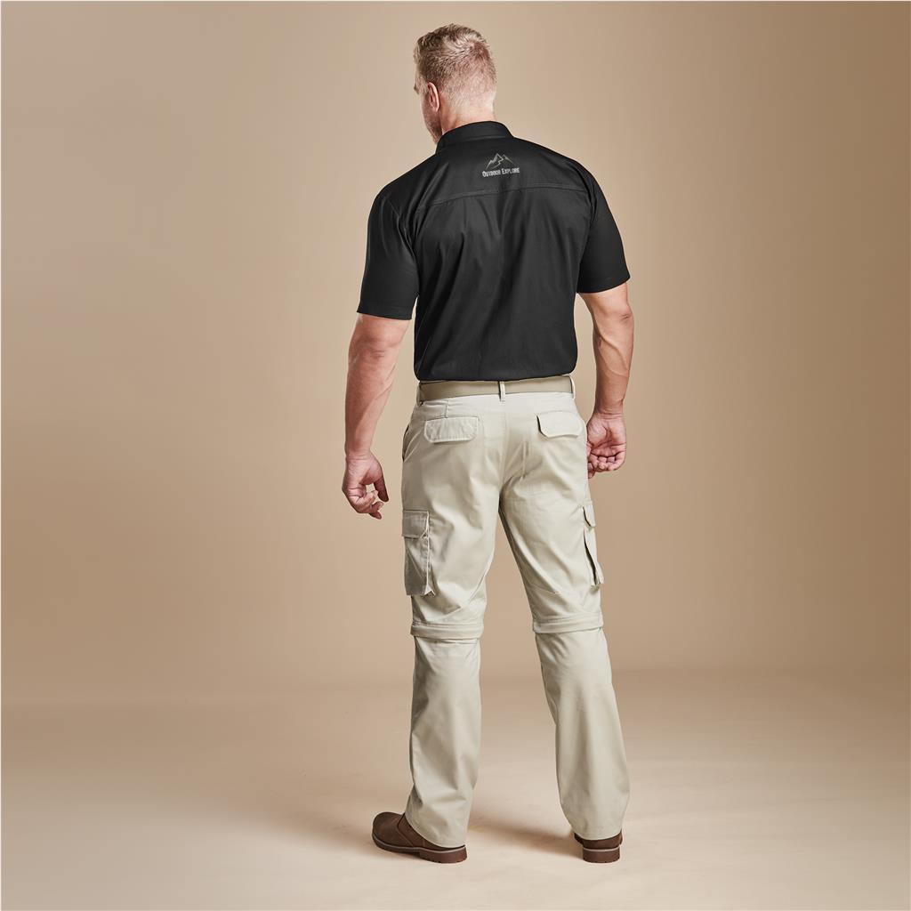 Mens Cargo Zip Off Pants - Stone — view 15