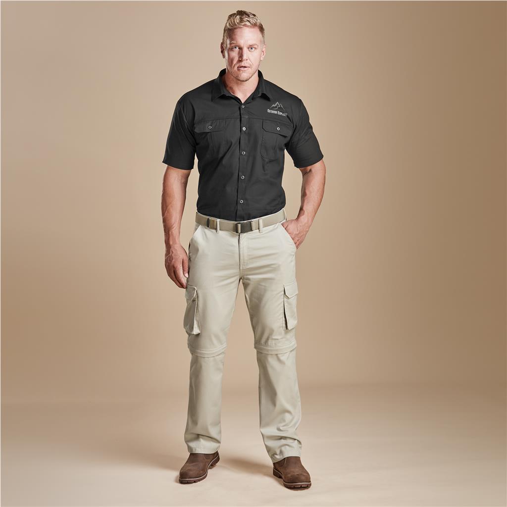 Mens Cargo Zip Off Pants - Stone — view 18