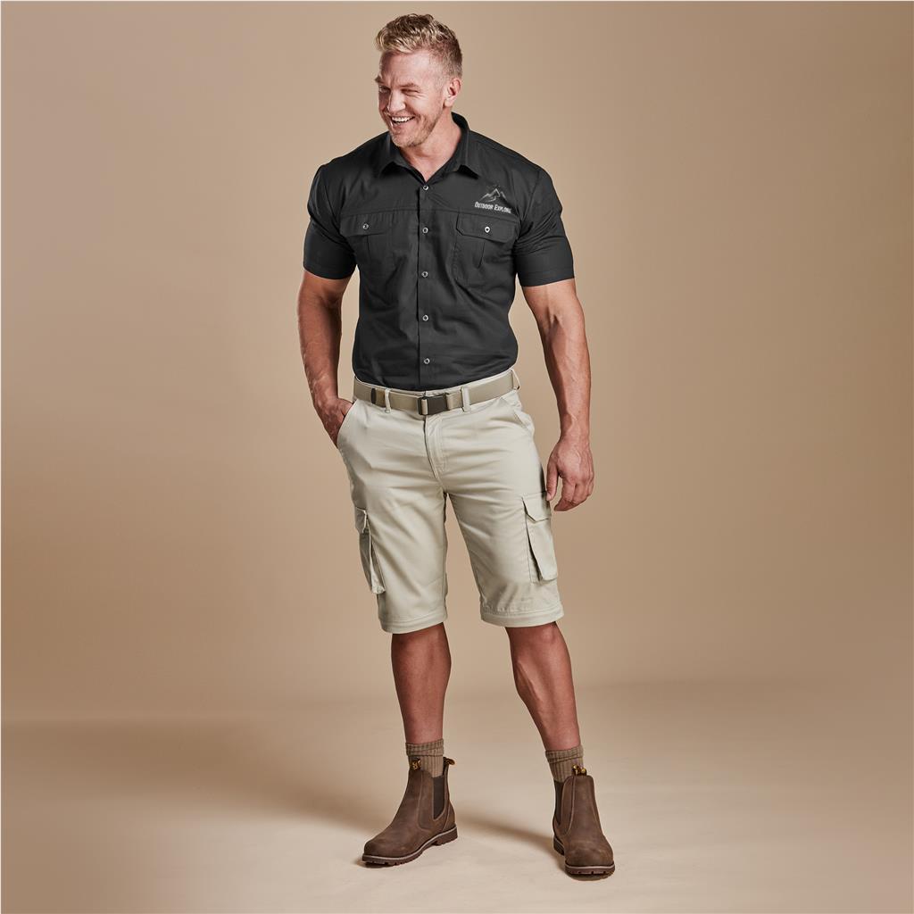 Mens Cargo Zip Off Pants - Stone — view 17