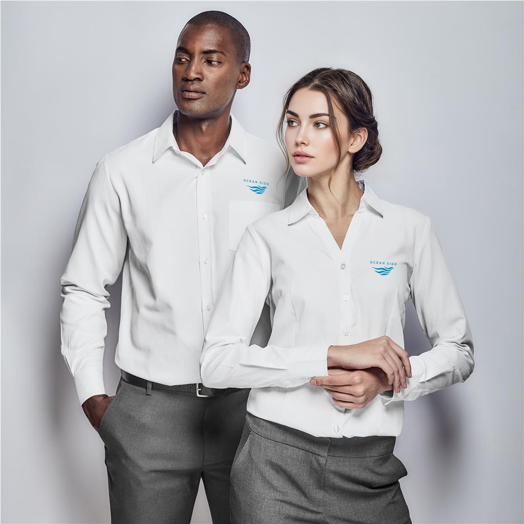 Mens Long Sleeve Carolina Shirt - White — view 9