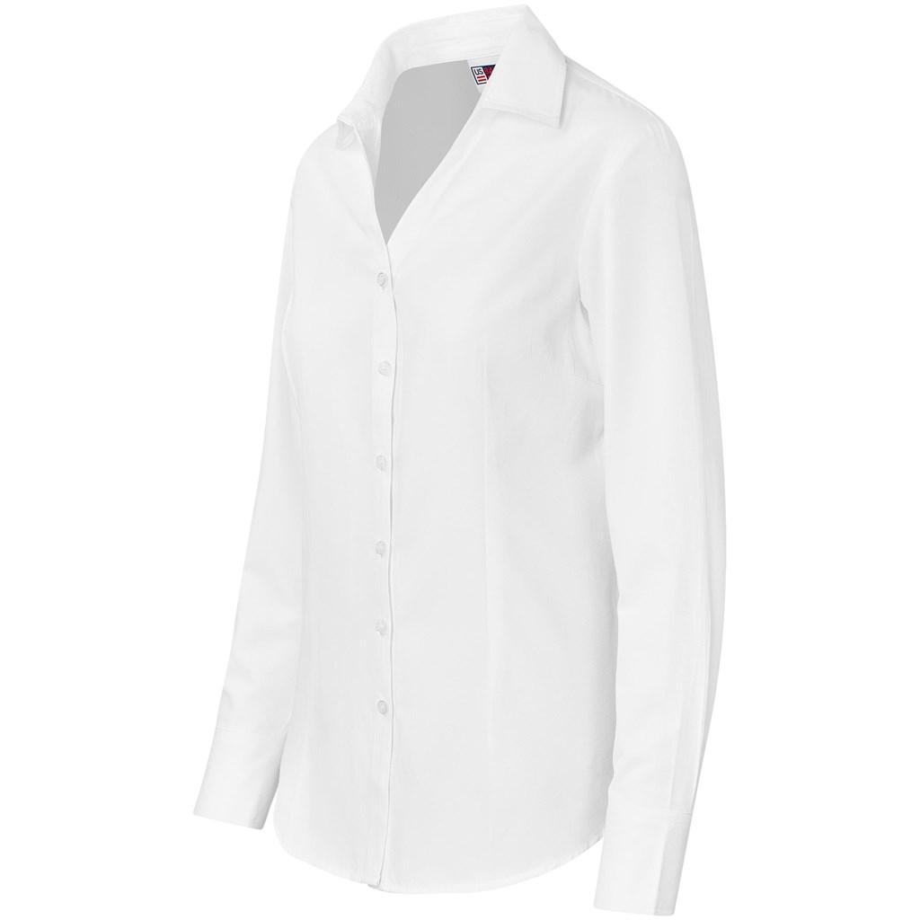 Ladies Long Sleeve Carolina Shirt - White — view 4