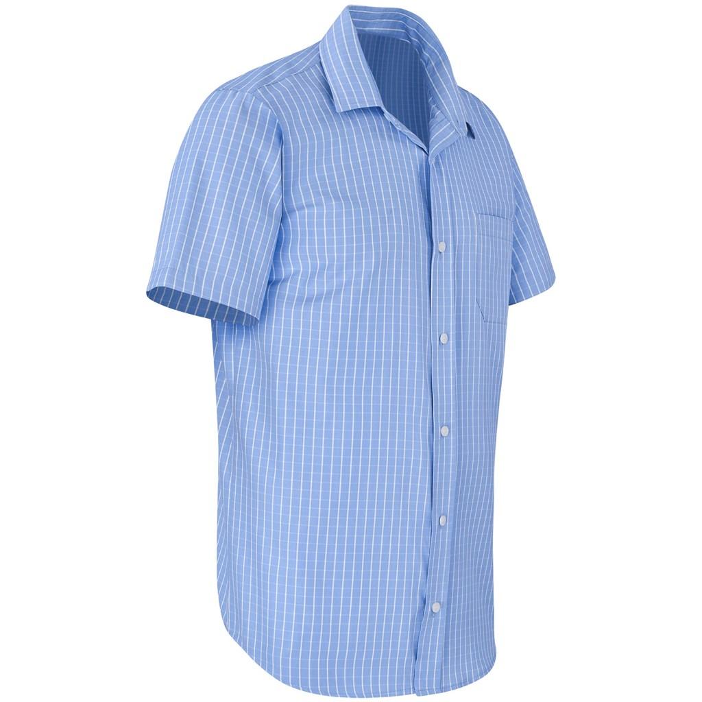 Mens Short Sleeve Aston Shirt - Light Blue — view 3