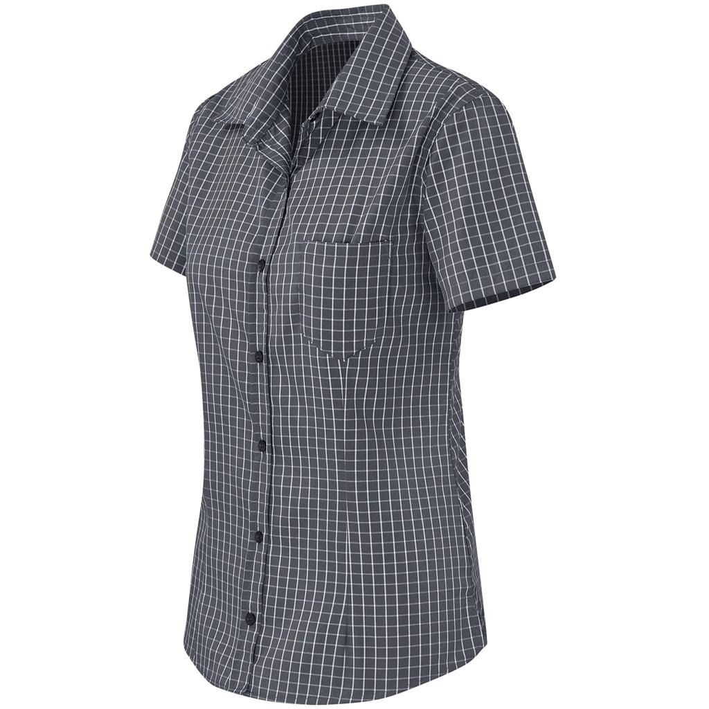 Ladies Short Sleeve Aston Shirt - Grey — view 3