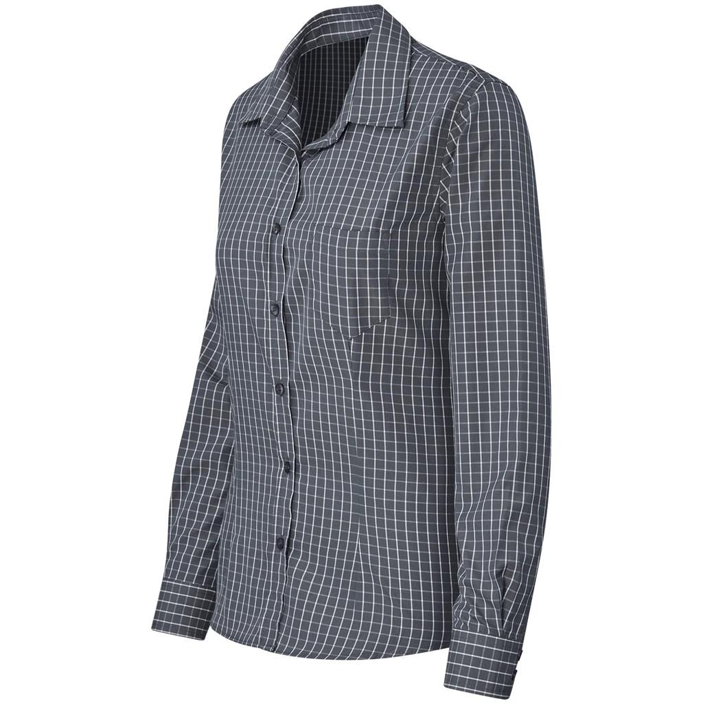 Ladies Long Sleeve Aston Shirt - Grey — view 4