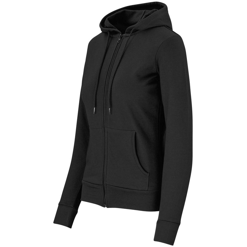 Ladies Bravo Hooded Sweater - Black — view 3