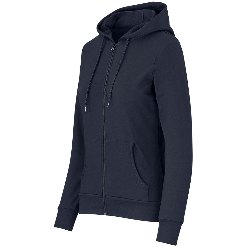 Ladies Bravo Hooded Sweater - Navy — view 3