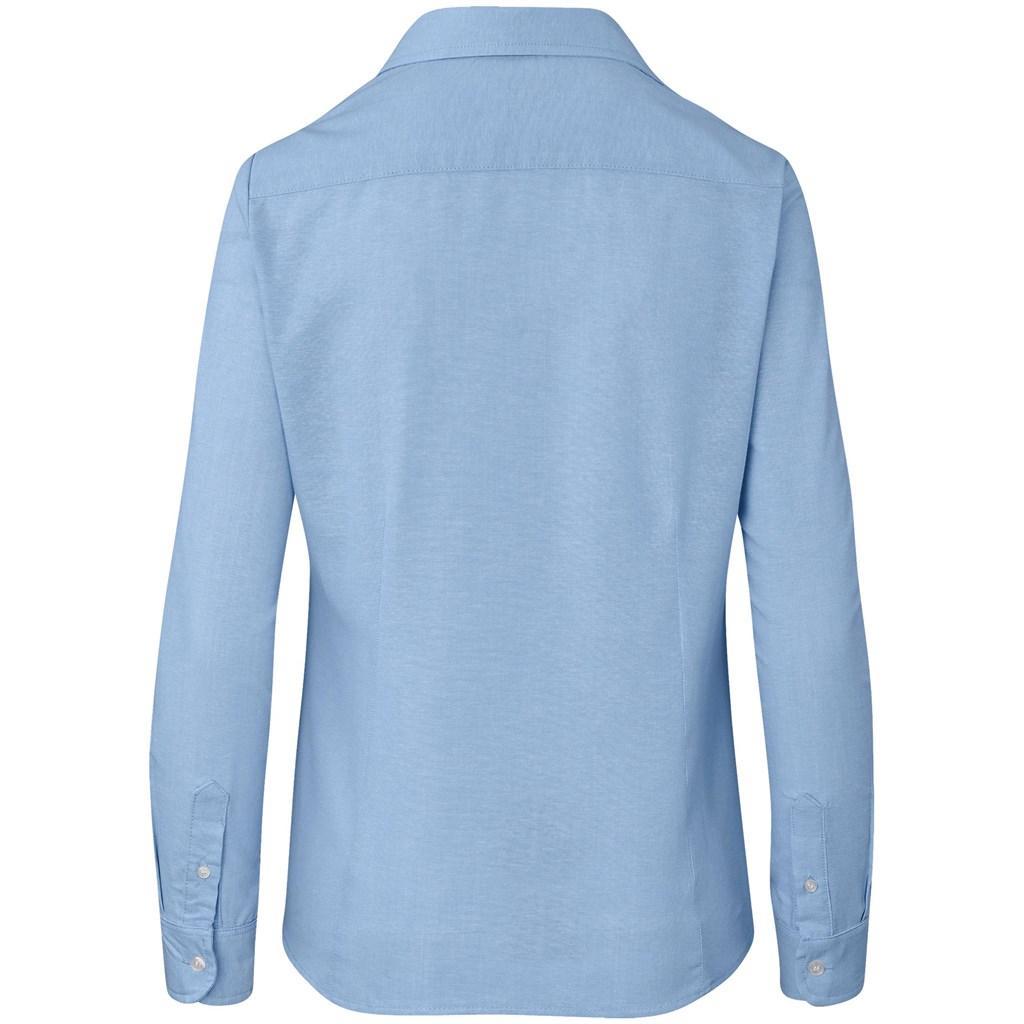 Ladies Long Sleeve Aspen Shirt - Blue — view 3