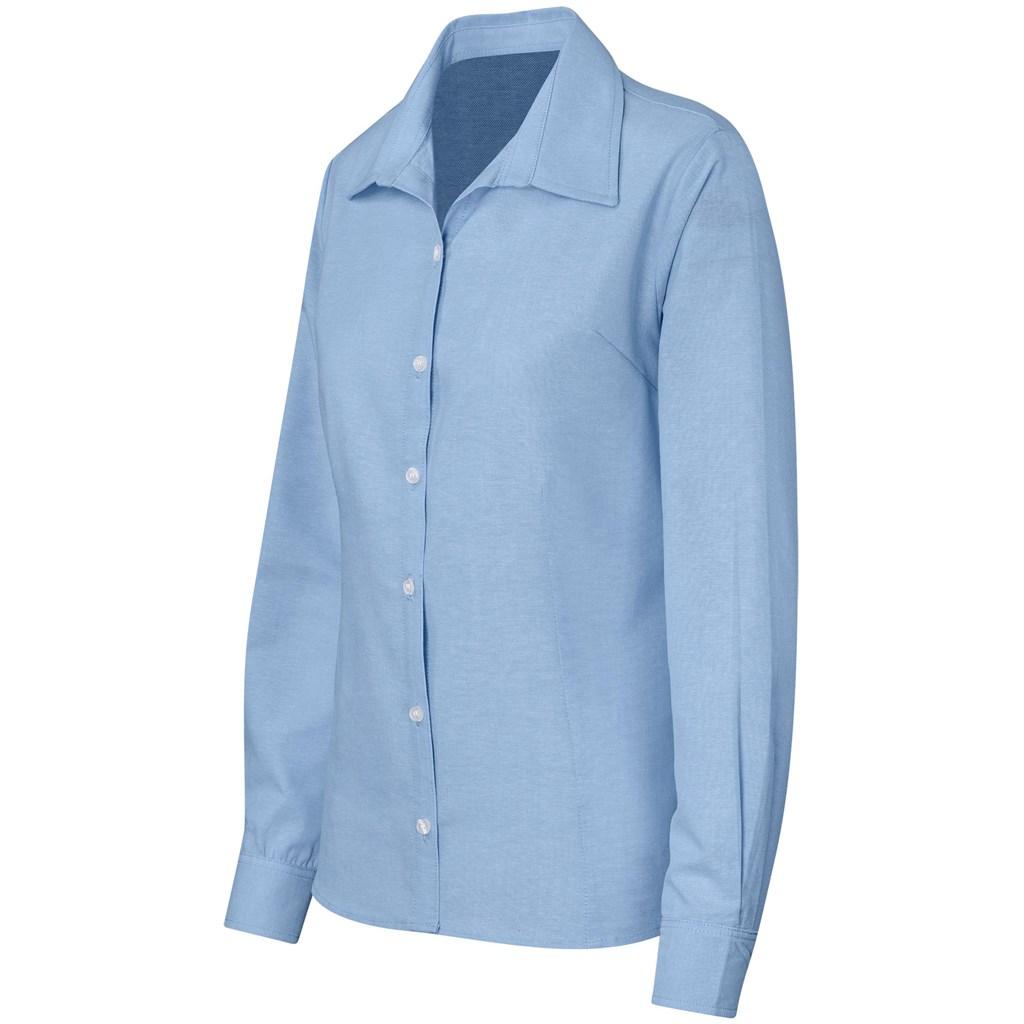 Ladies Long Sleeve Aspen Shirt - Blue — view 2