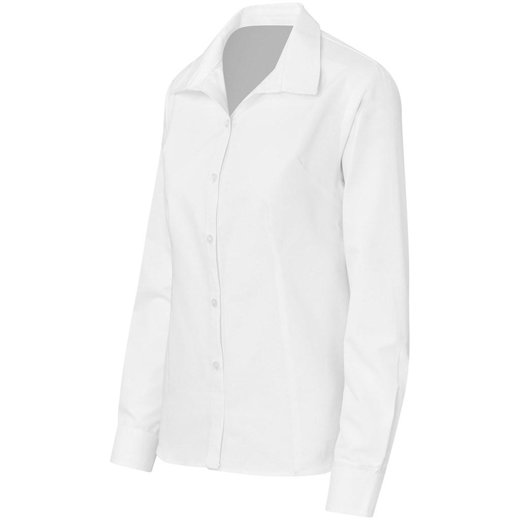 Ladies Long Sleeve Aspen Shirt - White — view 3
