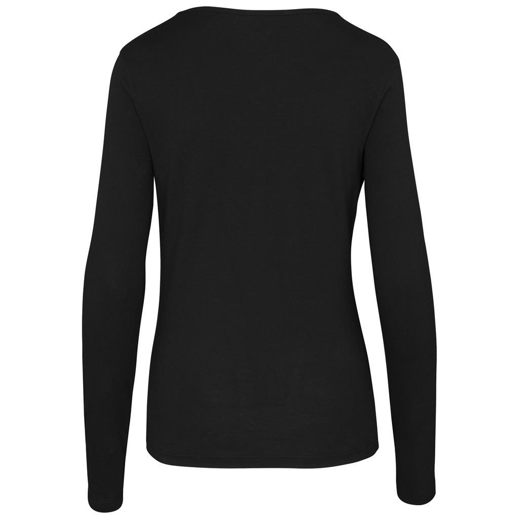 Ladies Long Sleeve Portland T-Shirt - Black — view 2