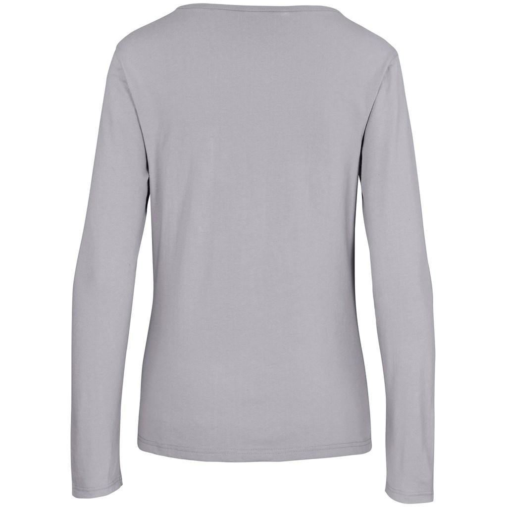 Ladies Long Sleeve Portland T-Shirt - Grey — view 3